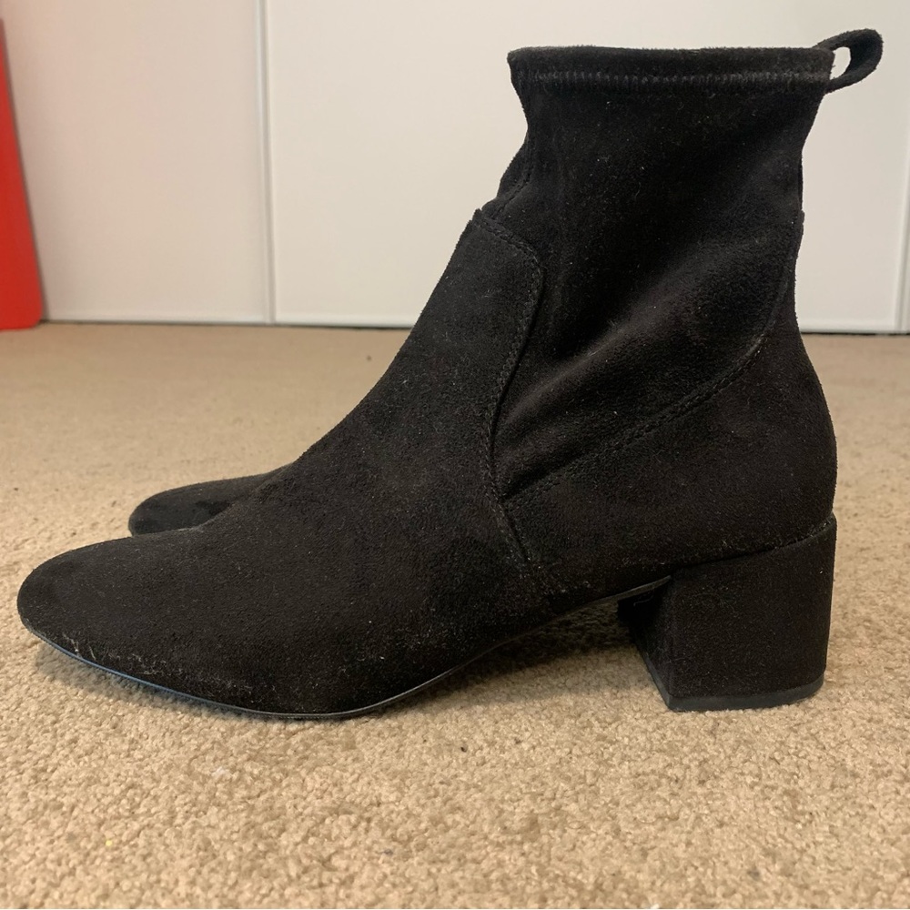 Faux suede booties